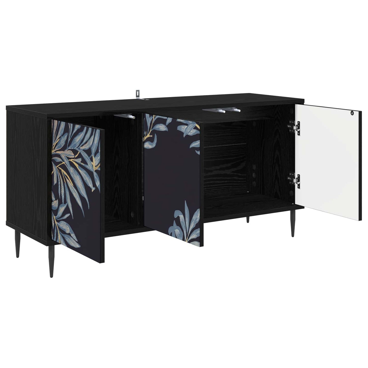 vidaXL TV Cabinet DOKKUM 102 x 33 x 51 cm Black Oak Engineered Wood