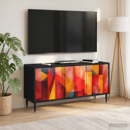 vidaXL TV Cabinet HEESCH 102 x 33 x 51 cm Black Oak Engineered Wood