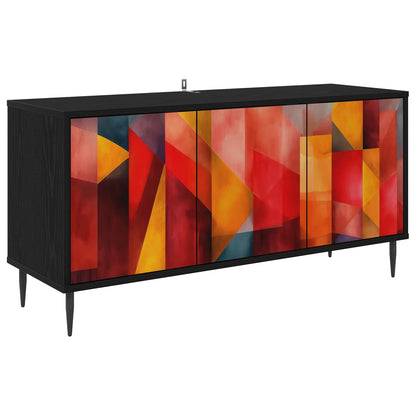 vidaXL TV Cabinet HEESCH 102 x 33 x 51 cm Black Oak Engineered Wood