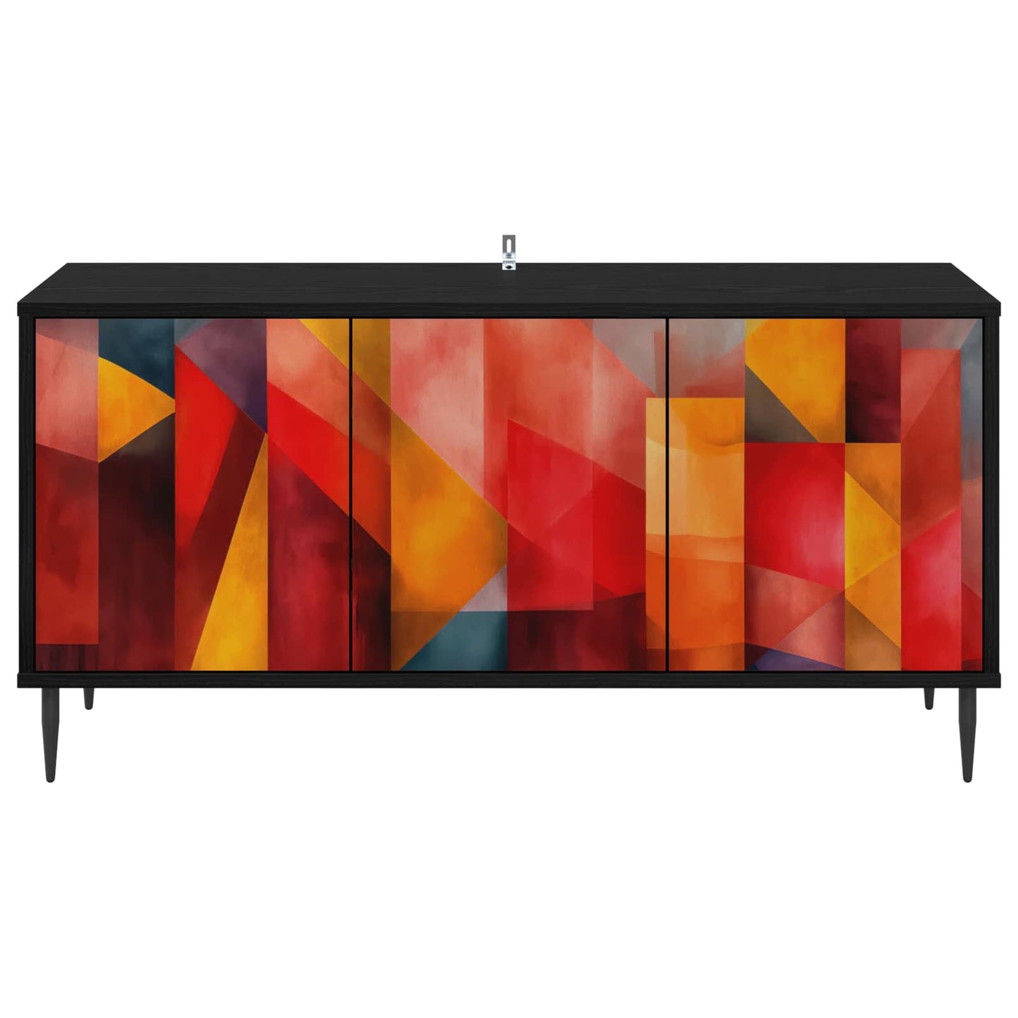 vidaXL TV Cabinet HEESCH 102 x 33 x 51 cm Black Oak Engineered Wood
