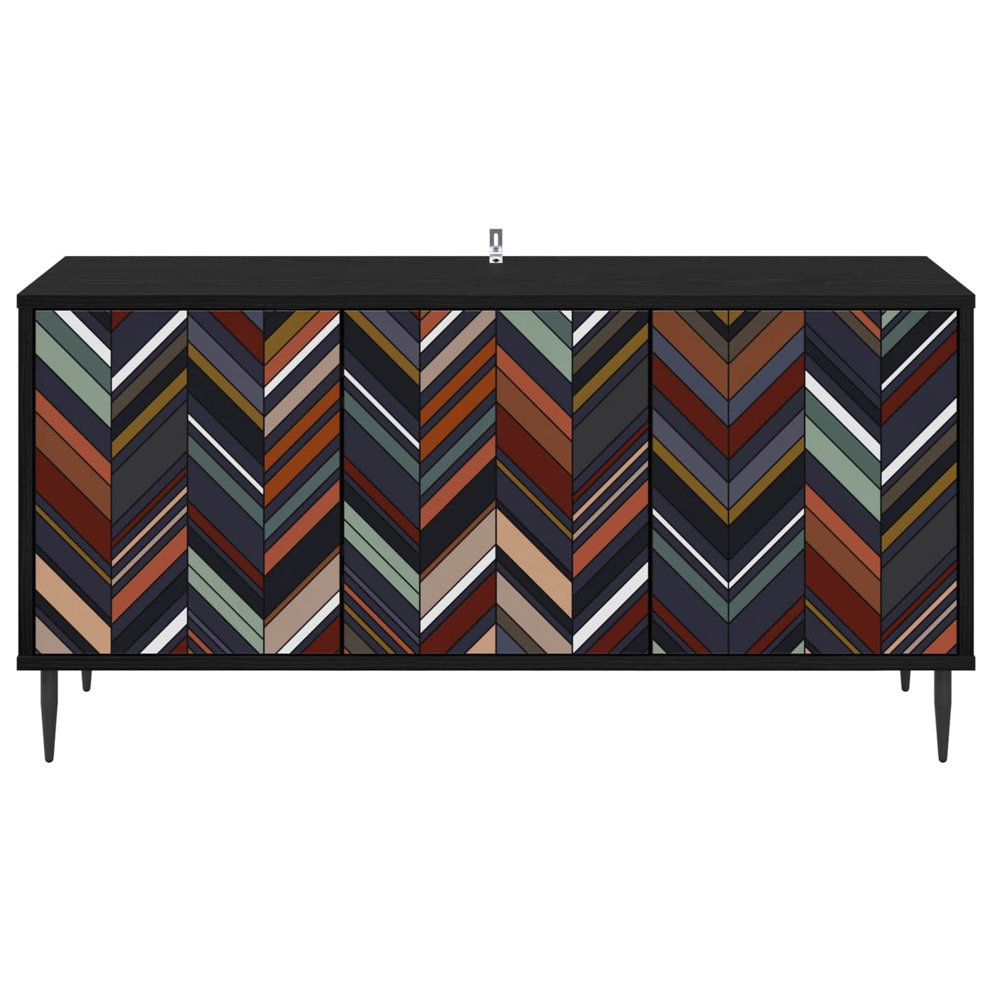 vidaXL TV Cabinet OMMEN 102 x 33 x 51 cm Black Oak Engineered Wood