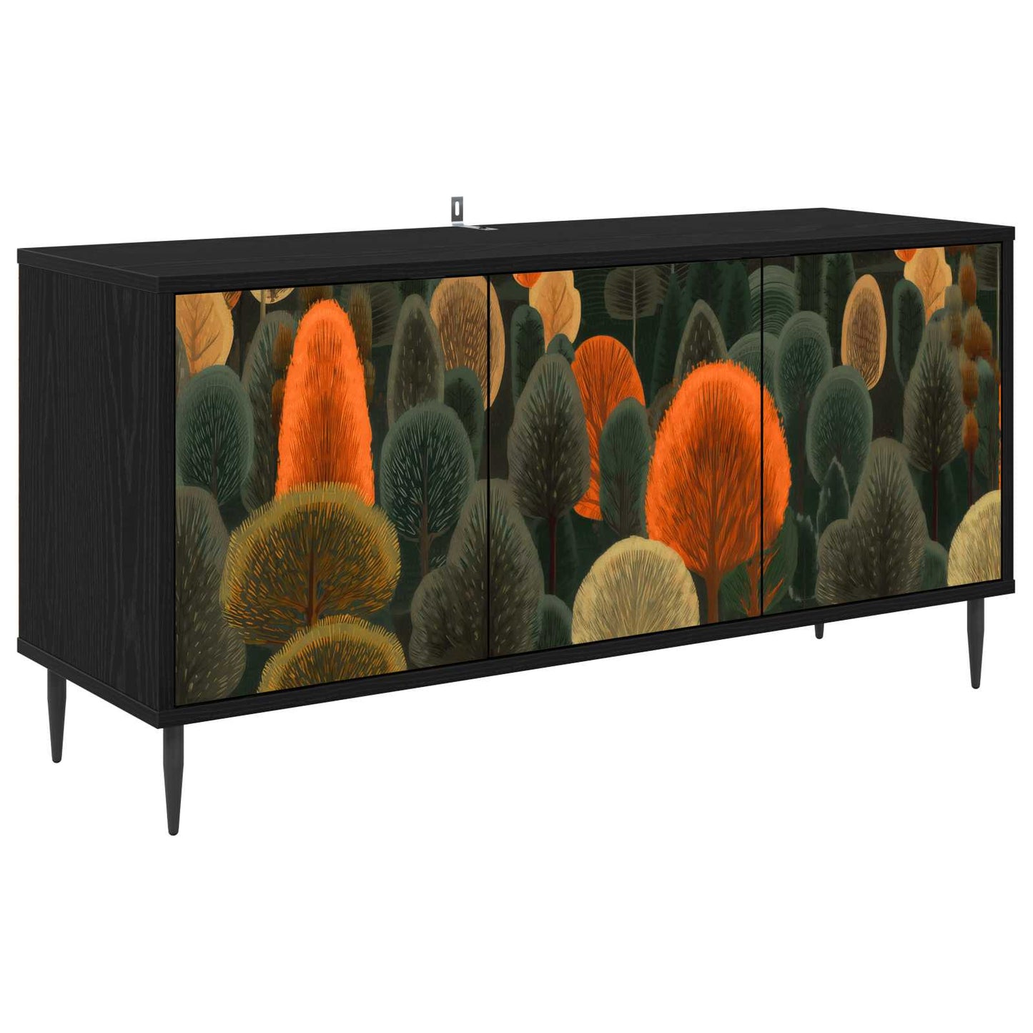 vidaXL TV Cabinet ZAANDAM 102 x 33 x 51 cm Black Oak Engineered Wood