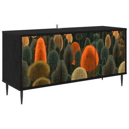 vidaXL TV Cabinet ZAANDAM 102 x 33 x 51 cm Black Oak Engineered Wood