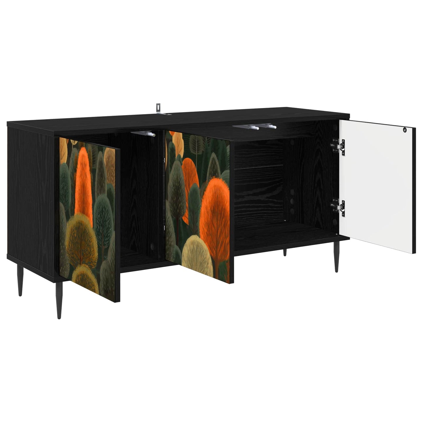 vidaXL TV Cabinet ZAANDAM 102 x 33 x 51 cm Black Oak Engineered Wood