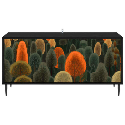 vidaXL TV Cabinet ZAANDAM 102 x 33 x 51 cm Black Oak Engineered Wood