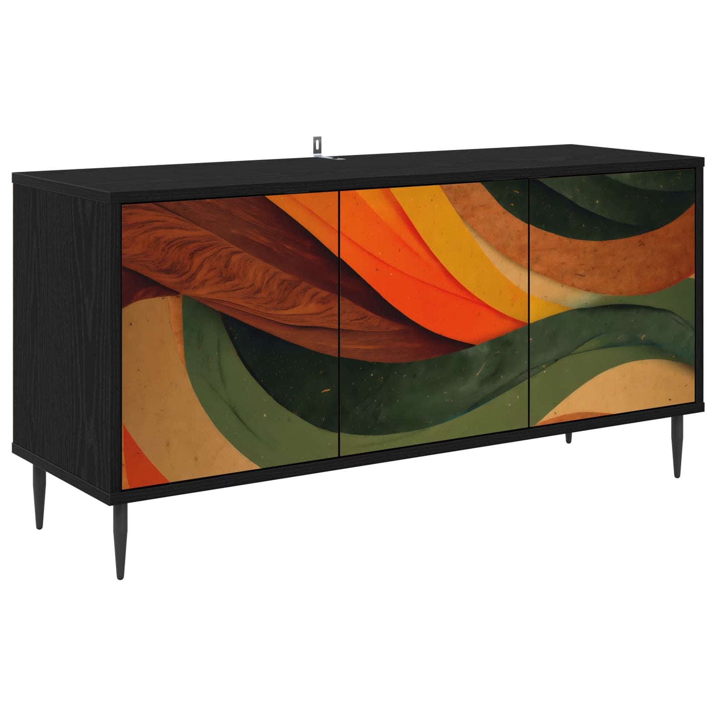 vidaXL TV Cabinet BONN 102 x 33 x 51 cm Black Oak Engineered Wood