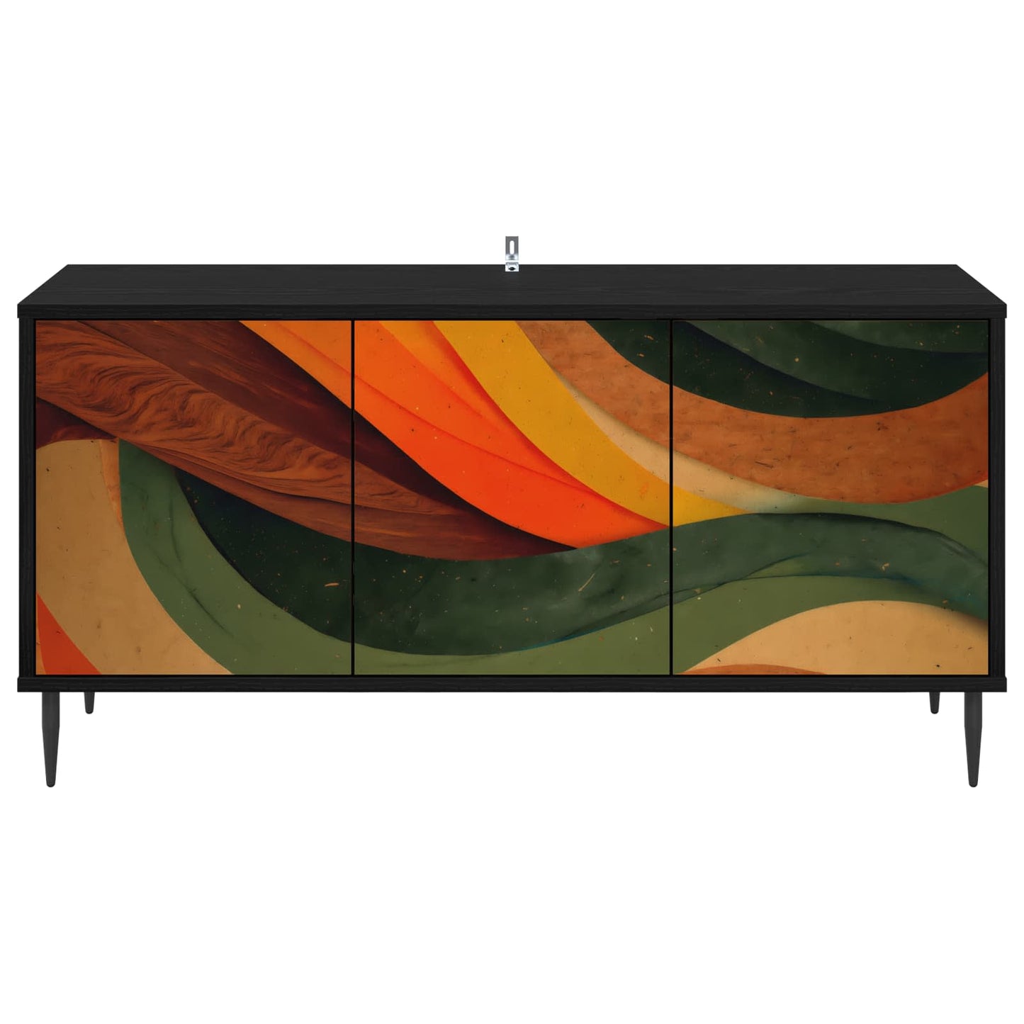 vidaXL TV Cabinet BONN 102 x 33 x 51 cm Black Oak Engineered Wood
