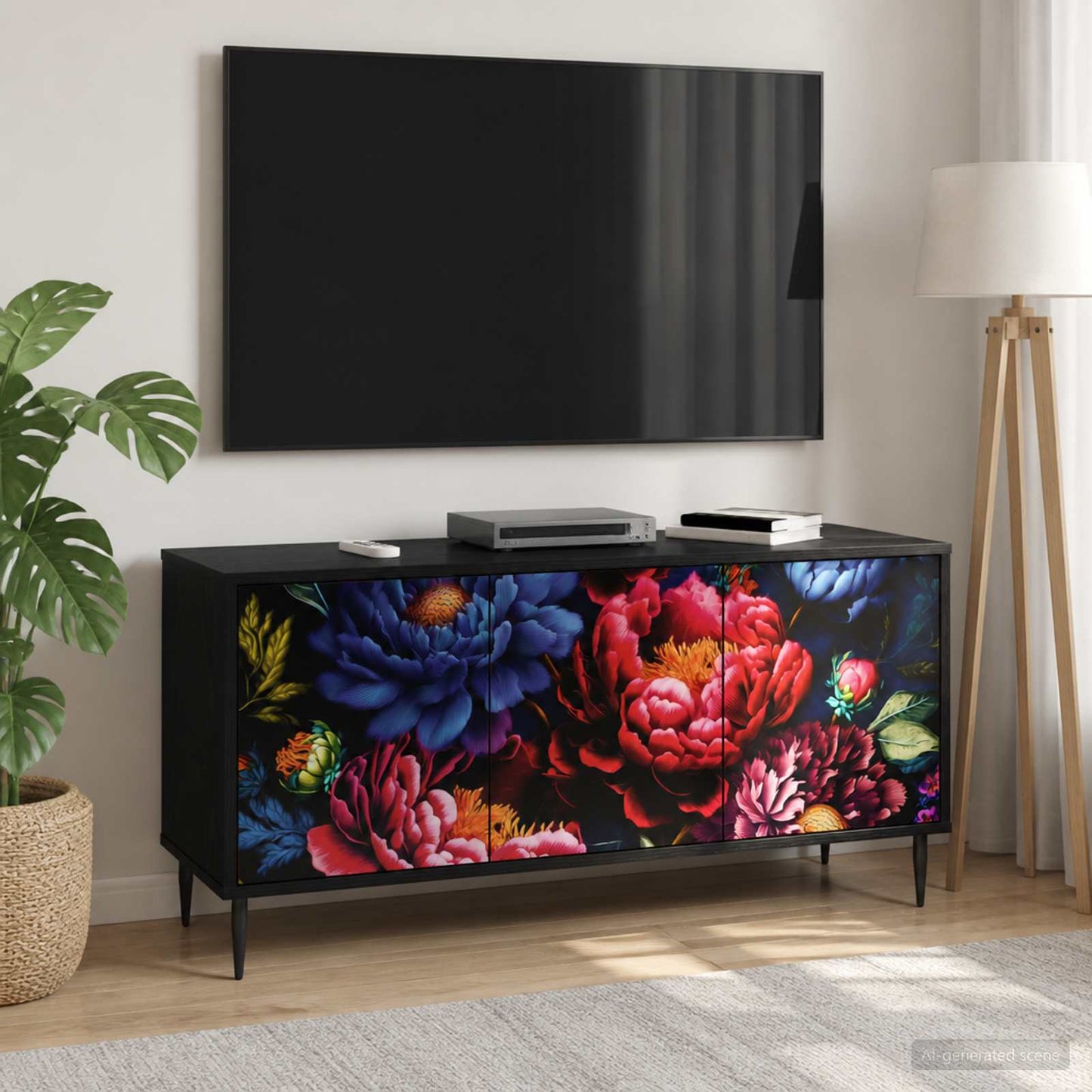 vidaXL TV Cabinet KIEL 102 x 33 x 51 cm Black Oak Engineered Wood
