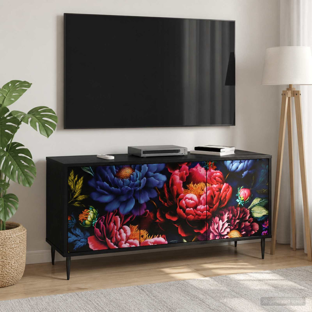 vidaXL TV Cabinet KIEL 102 x 33 x 51 cm Black Oak Engineered Wood