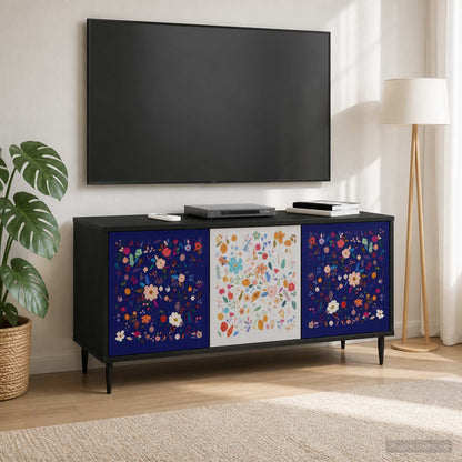 vidaXL TV Cabinet MAINZ 102 x 33 x 51 cm Black Oak Engineered Wood