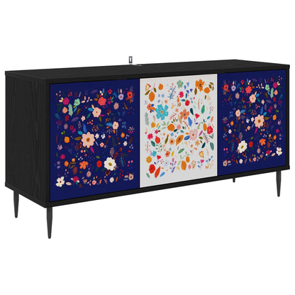 vidaXL TV Cabinet MAINZ 102 x 33 x 51 cm Black Oak Engineered Wood