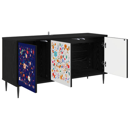 vidaXL TV Cabinet MAINZ 102 x 33 x 51 cm Black Oak Engineered Wood