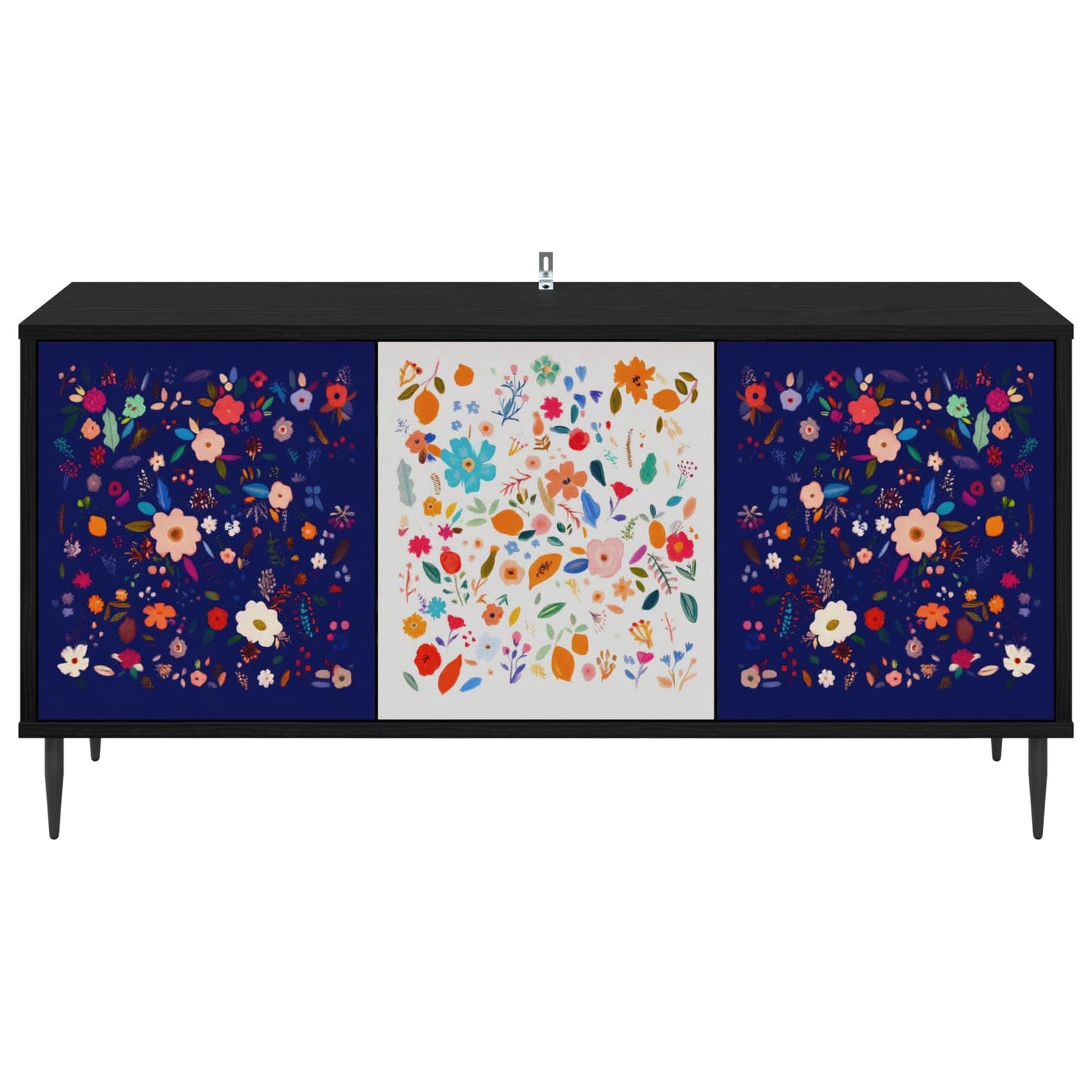 vidaXL TV Cabinet MAINZ 102 x 33 x 51 cm Black Oak Engineered Wood