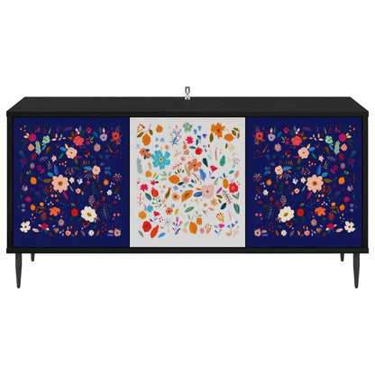 vidaXL TV Cabinet MAINZ 102 x 33 x 51 cm Black Oak Engineered Wood