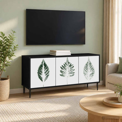 vidaXL TV Cabinet HANAU 102 x 33 x 51 cm Black Oak Engineered Wood