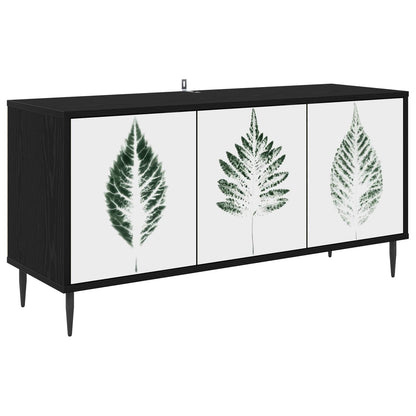 vidaXL TV Cabinet HANAU 102 x 33 x 51 cm Black Oak Engineered Wood