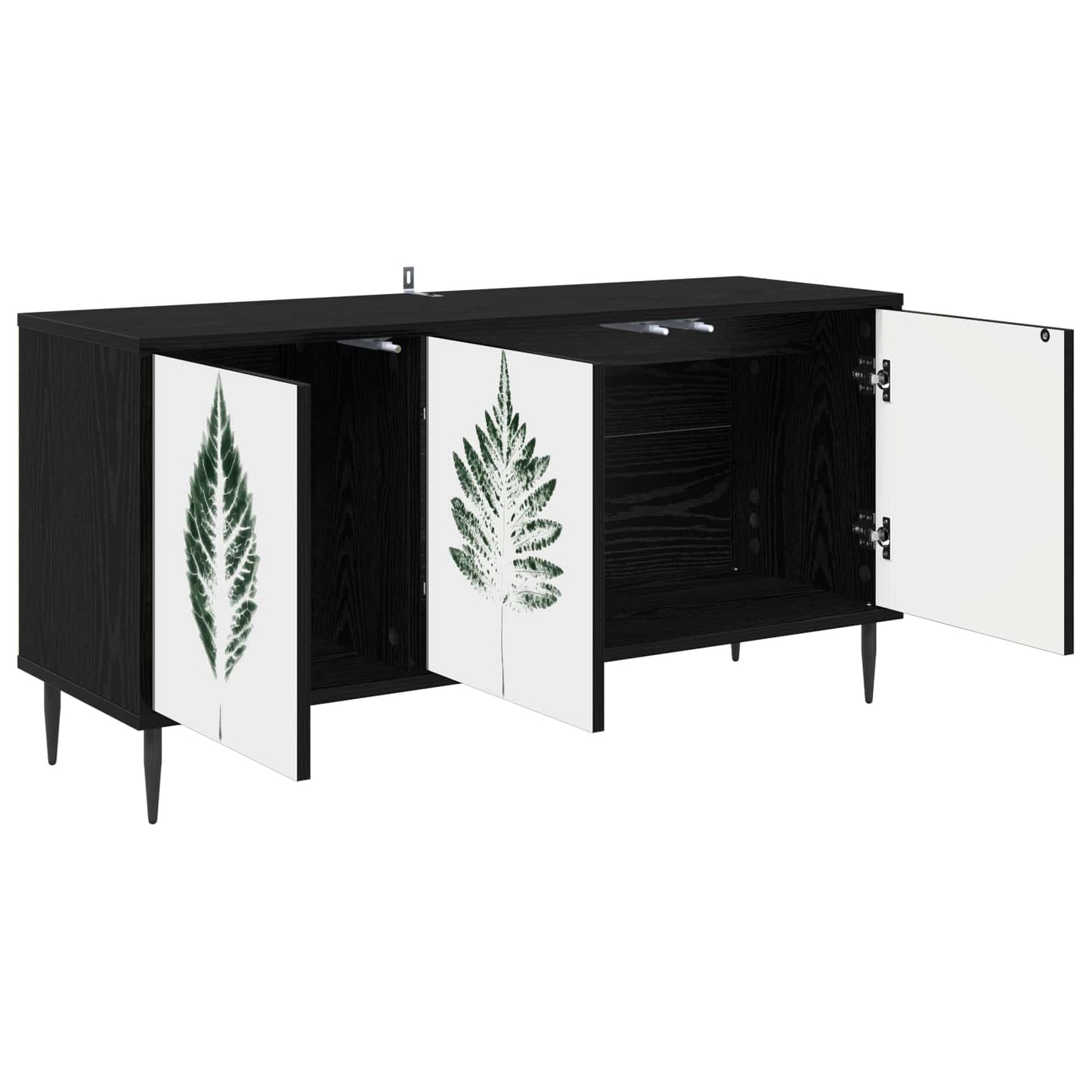vidaXL TV Cabinet HANAU 102 x 33 x 51 cm Black Oak Engineered Wood