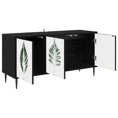 vidaXL TV Cabinet HANAU 102 x 33 x 51 cm Black Oak Engineered Wood