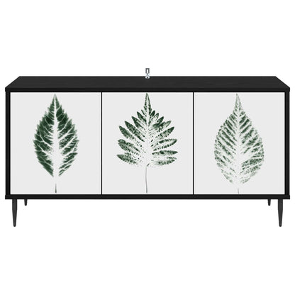 vidaXL TV Cabinet HANAU 102 x 33 x 51 cm Black Oak Engineered Wood