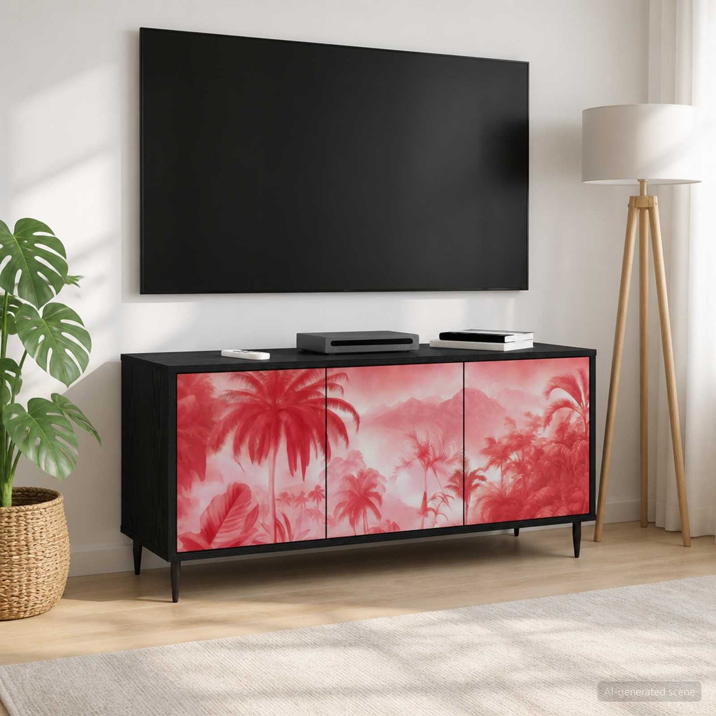vidaXL TV Cabinet AACHEN 102 x 33 x 51 cm Black Oak Engineered Wood