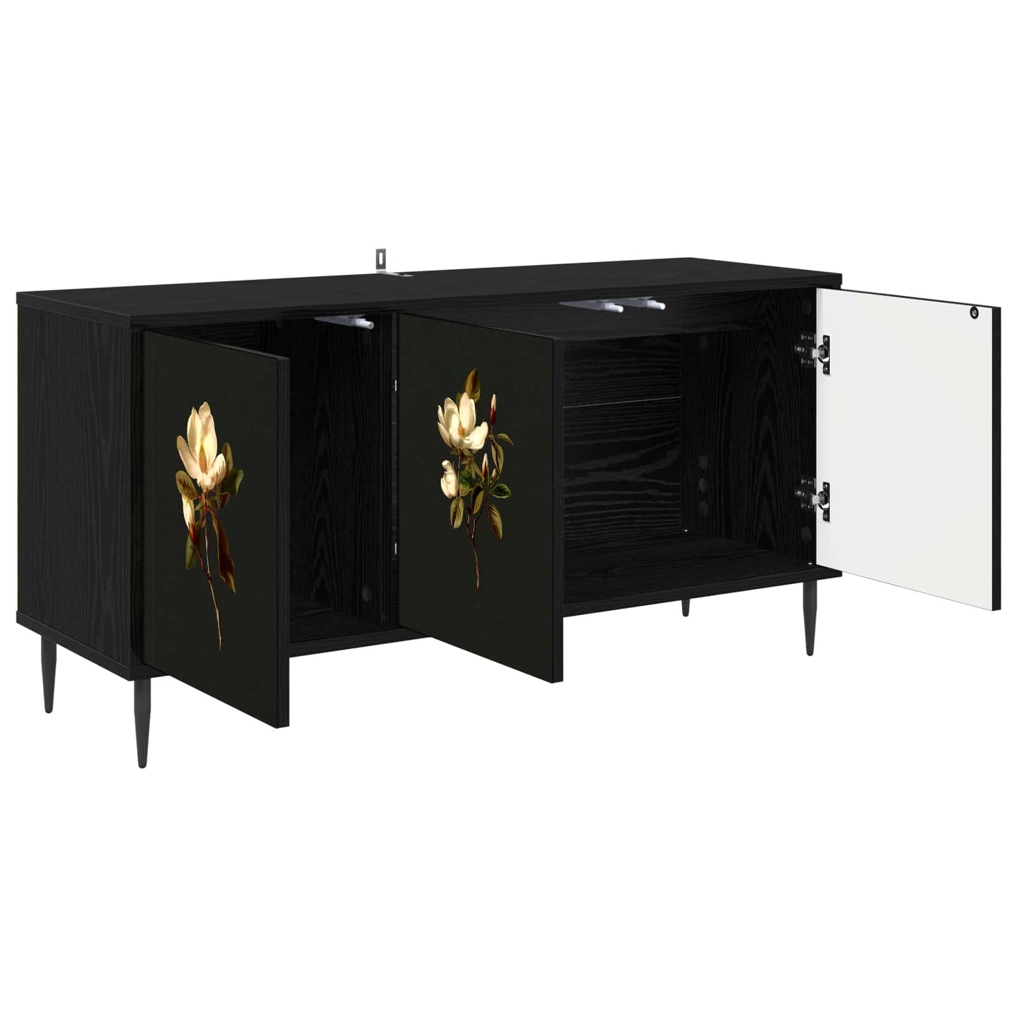 vidaXL TV Cabinet BREMEN 102 x 33 x 51 cm Black Oak Engineered Wood