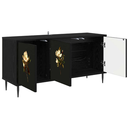 vidaXL TV Cabinet BREMEN 102 x 33 x 51 cm Black Oak Engineered Wood