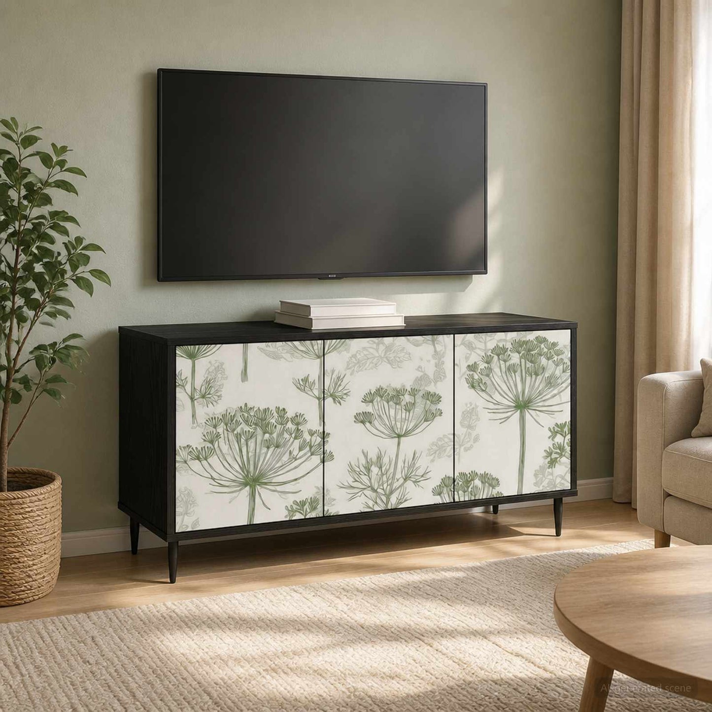 vidaXL TV Cabinet GOTHA 102 x 33 x 51 cm Black Oak Engineered Wood