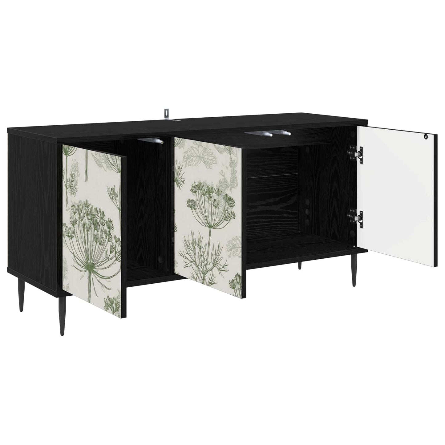 vidaXL TV Cabinet GOTHA 102 x 33 x 51 cm Black Oak Engineered Wood