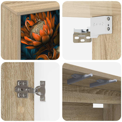vidaXL Wall-mounted TV Cabinet LOCHEM 69 x 33 x 40 cm Sonoma Oak