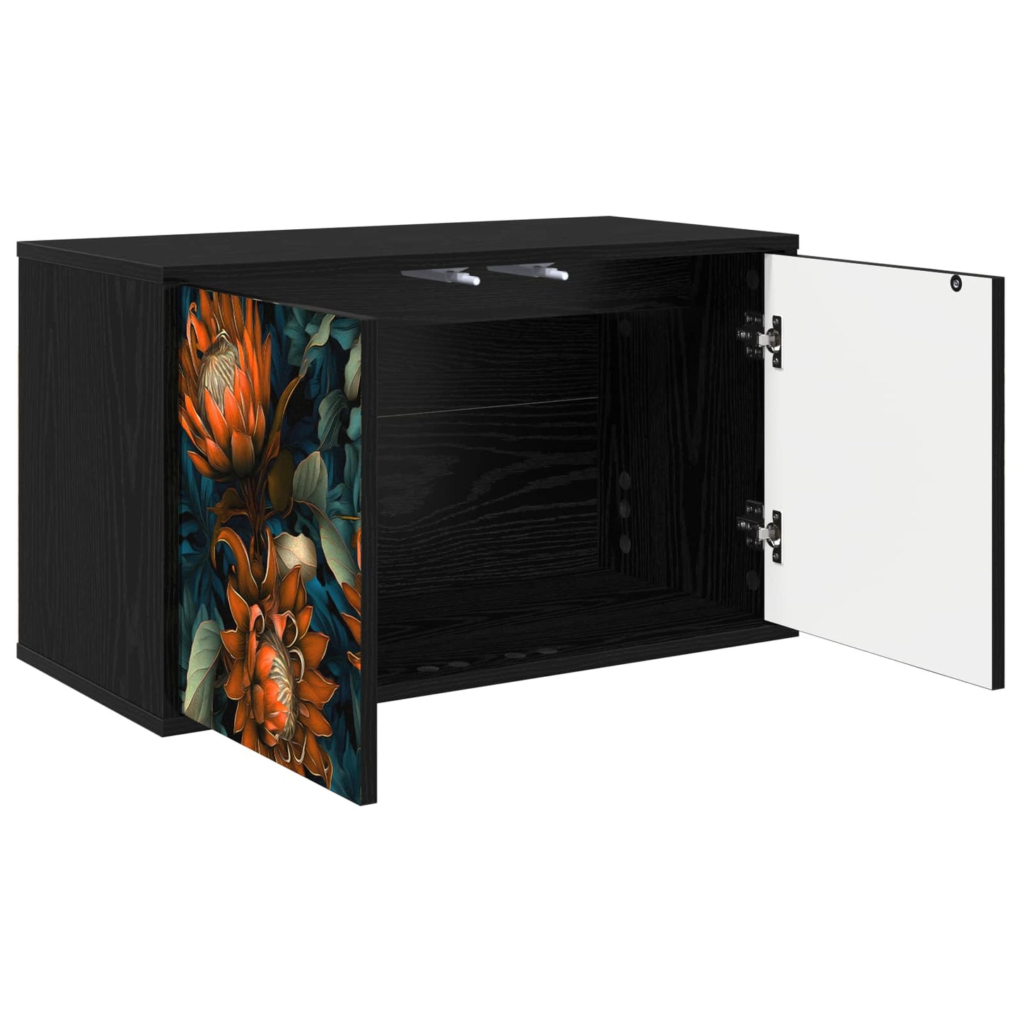 vidaXL Wall-mounted TV Cabinet LOCHEM 69 x 33 x 40 cm Black Oak