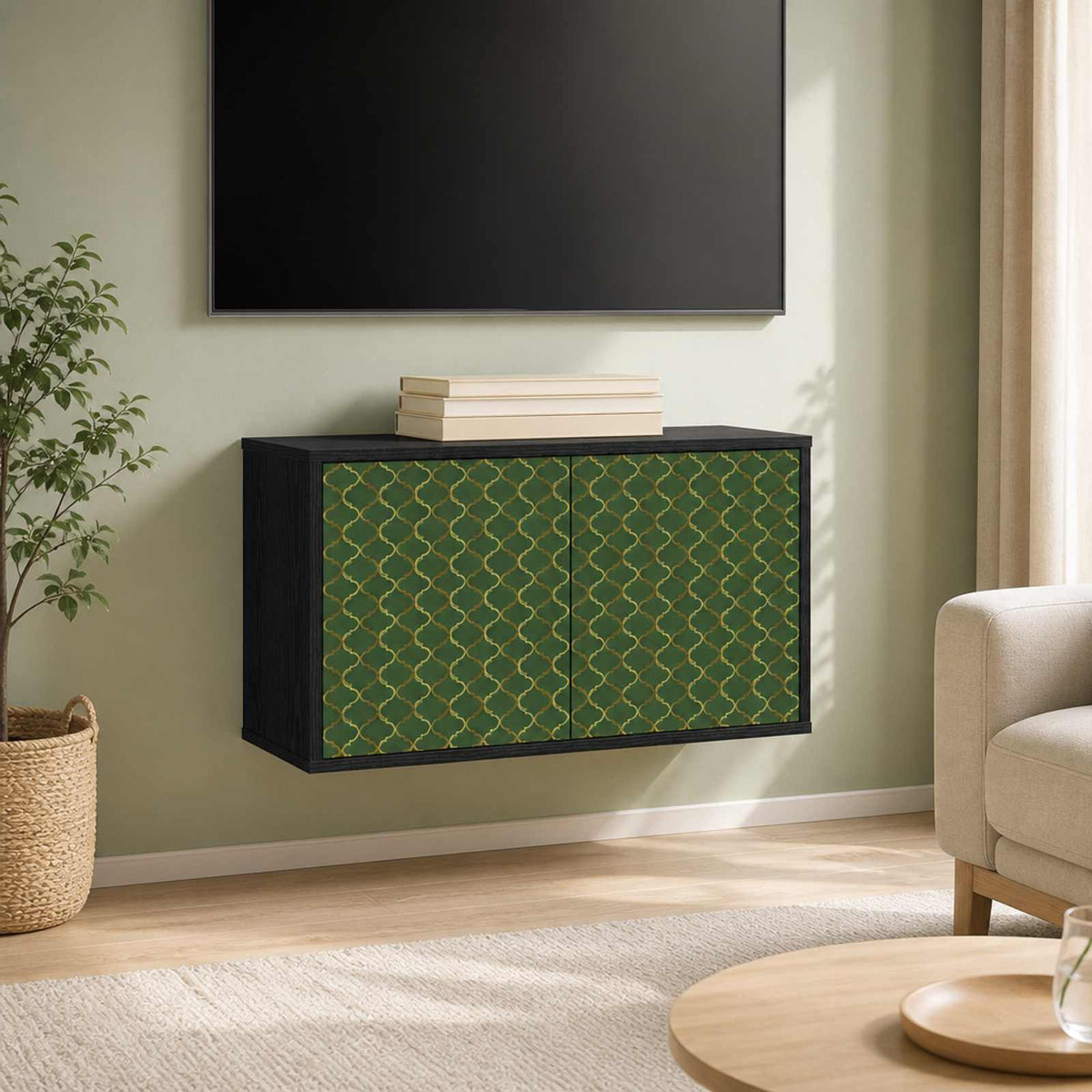 vidaXL Wall-mounted TV Cabinet GELEEN 69 x 33 x 40 cm Black Oak