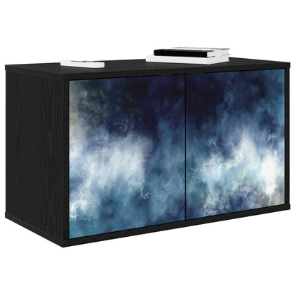 vidaXL Wall-mounted TV Cabinet RAALTE 69 x 33 x 40 cm Black Oak