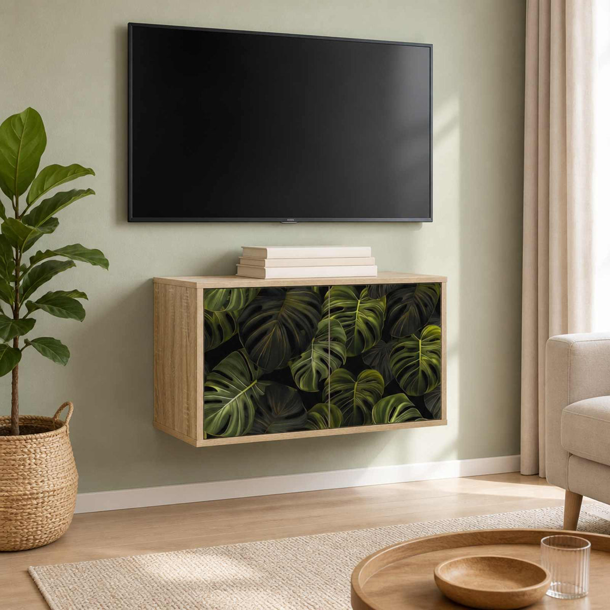 vidaXL Wall-mounted TV Cabinet ELBURG 69 x 33 x 40 cm Sonoma Oak