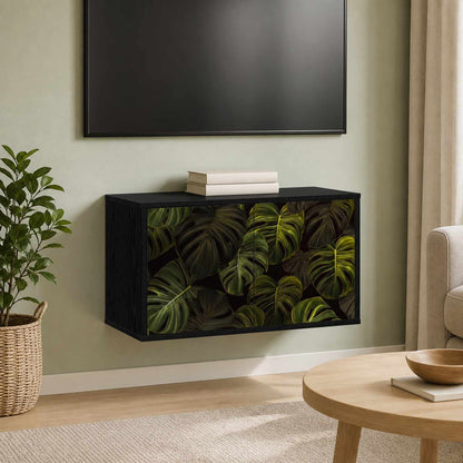 vidaXL Wall-mounted TV Cabinet ELBURG 69 x 33 x 40 cm Black Oak