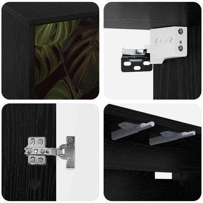 vidaXL Wall-mounted TV Cabinet ELBURG 69 x 33 x 40 cm Black Oak