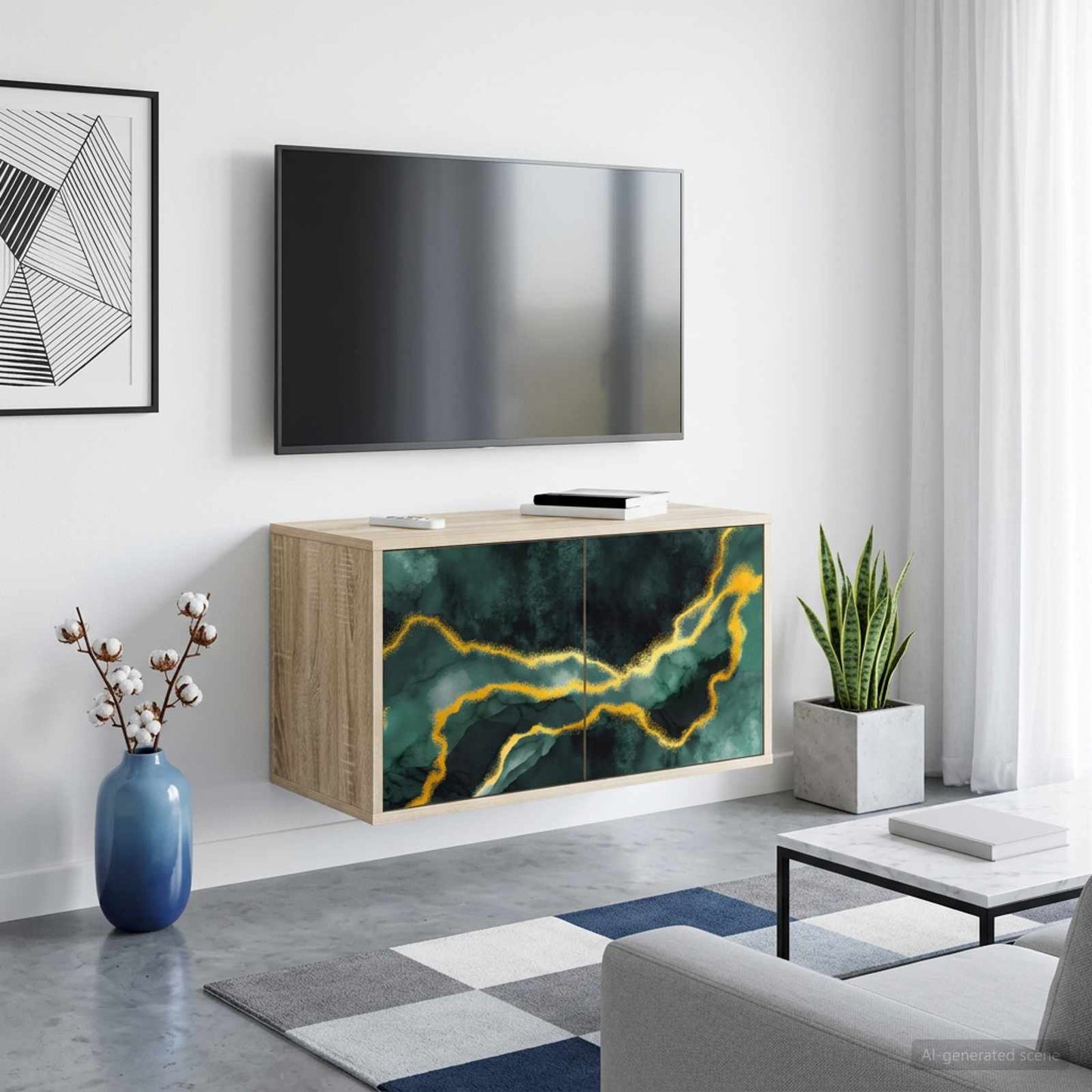 vidaXL Wall-mounted TV Cabinet WIJHE 69 x 33 x 40 cm Sonoma Oak
