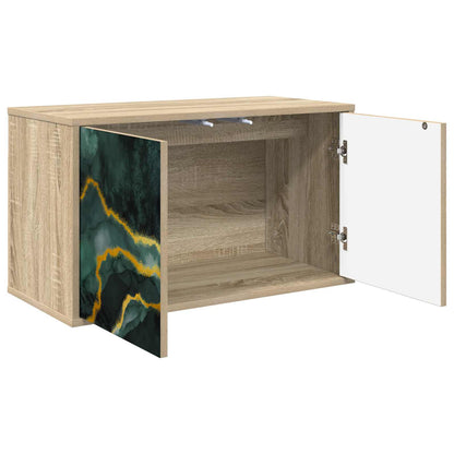 vidaXL Wall-mounted TV Cabinet WIJHE 69 x 33 x 40 cm Sonoma Oak