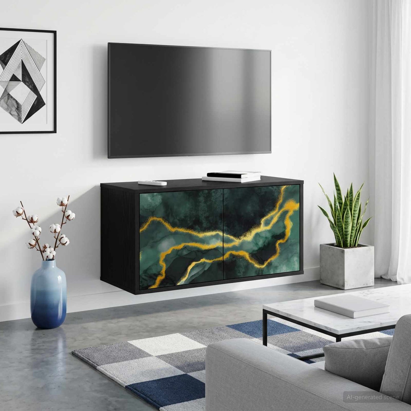 vidaXL Wall-mounted TV Cabinet WIJHE 69 x 33 x 40 cm Black Oak