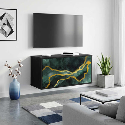 vidaXL Wall-mounted TV Cabinet WIJHE 69 x 33 x 40 cm Black Oak