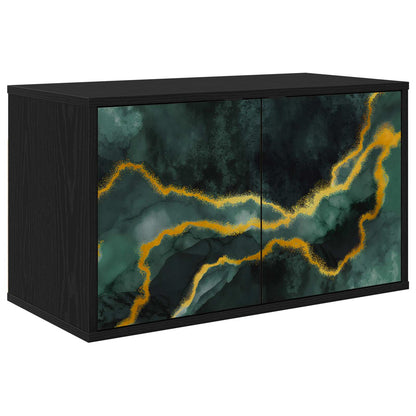 vidaXL Wall-mounted TV Cabinet WIJHE 69 x 33 x 40 cm Black Oak