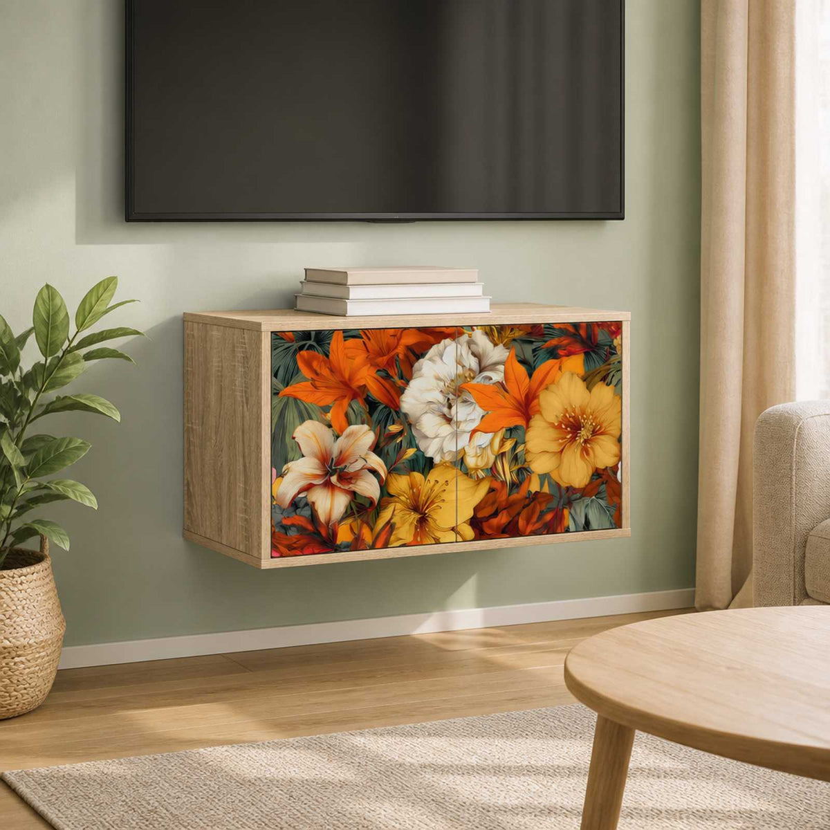 vidaXL Wall-mounted TV Cabinet GENNEP 69 x 33 x 40 cm Sonoma Oak