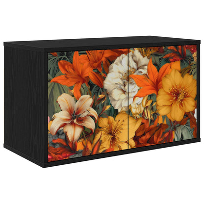 vidaXL Wall-mounted TV Cabinet GENNEP 69 x 33 x 40 cm Black Oak