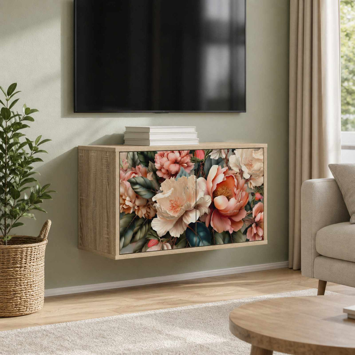 vidaXL Wall-mounted TV Cabinet BORNE 69 x 33 x 40 cm Sonoma Oak
