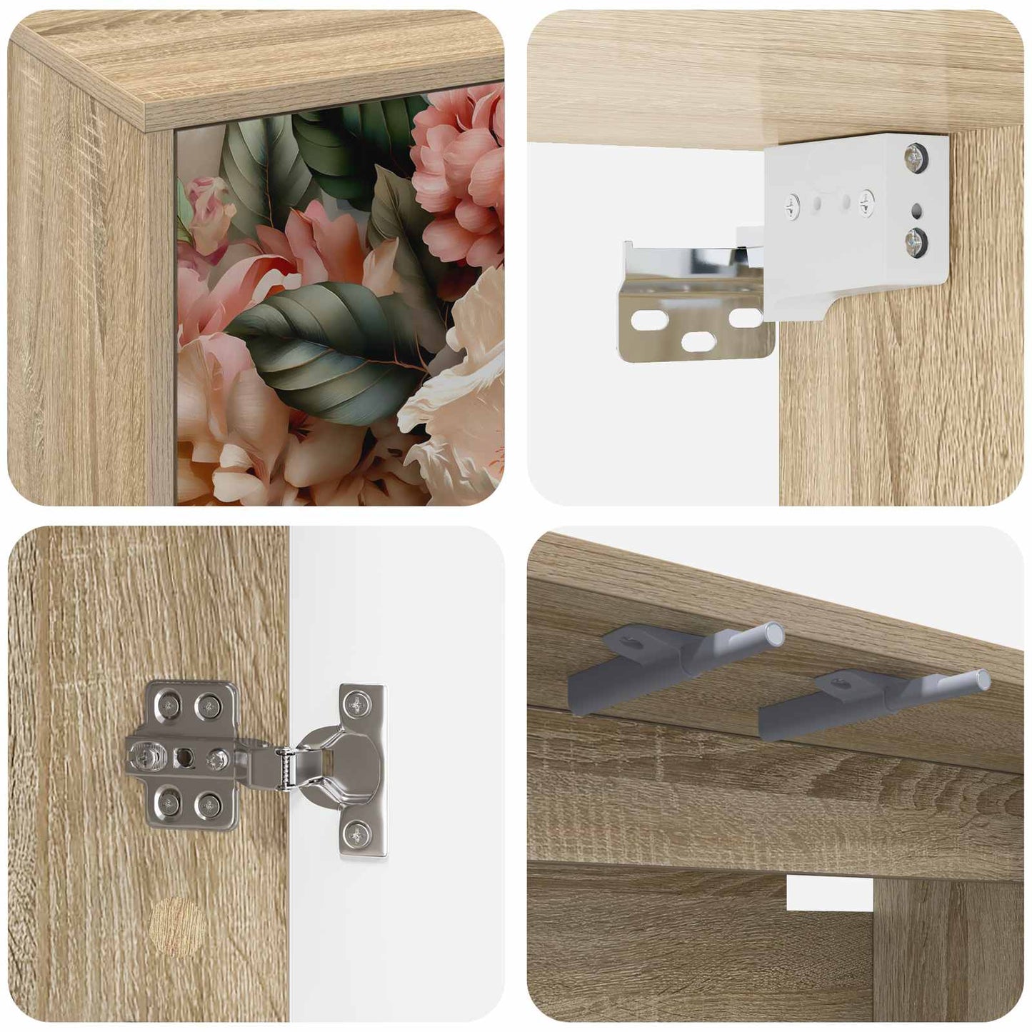 vidaXL Wall-mounted TV Cabinet BORNE 69 x 33 x 40 cm Sonoma Oak