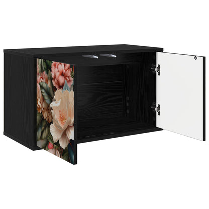 vidaXL Wall-mounted TV Cabinet BORNE 69 x 33 x 40 cm Black Oak