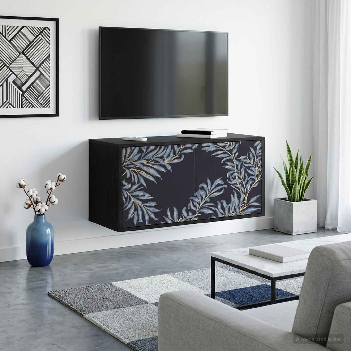 vidaXL Wall-mounted TV Cabinet DOKKUM 69 x 33 x 40 cm Black Oak