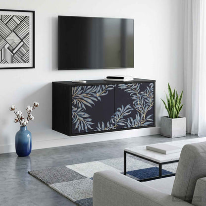 vidaXL Wall-mounted TV Cabinet DOKKUM 69 x 33 x 40 cm Black Oak