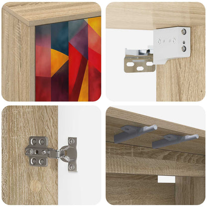 vidaXL Wall-mounted TV Cabinet HEESCH 69 x 33 x 40 cm Sonoma Oak