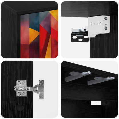 vidaXL Wall-mounted TV Cabinet HEESCH 69 x 33 x 40 cm Black Oak