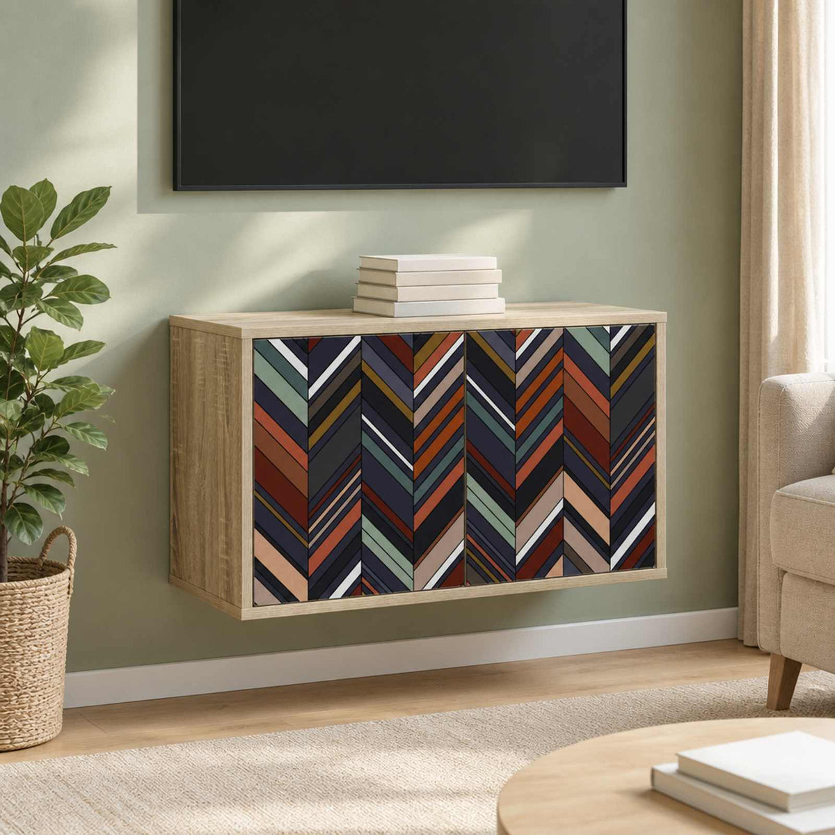 vidaXL Wall-mounted TV Cabinet OMMEN 69 x 33 x 40 cm Sonoma Oak